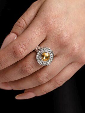 Paparazzi Jewelry Accessories - Targeted Timelessness - Yellow Ring - Vintage